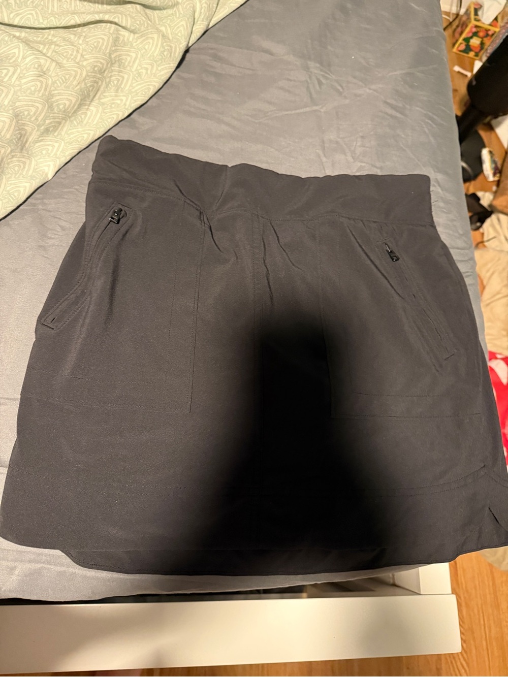 Athleta Black Active Skort with Zip Pockets